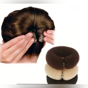 Elegant Hair Bun Covers - Black, Brown, and Cream
